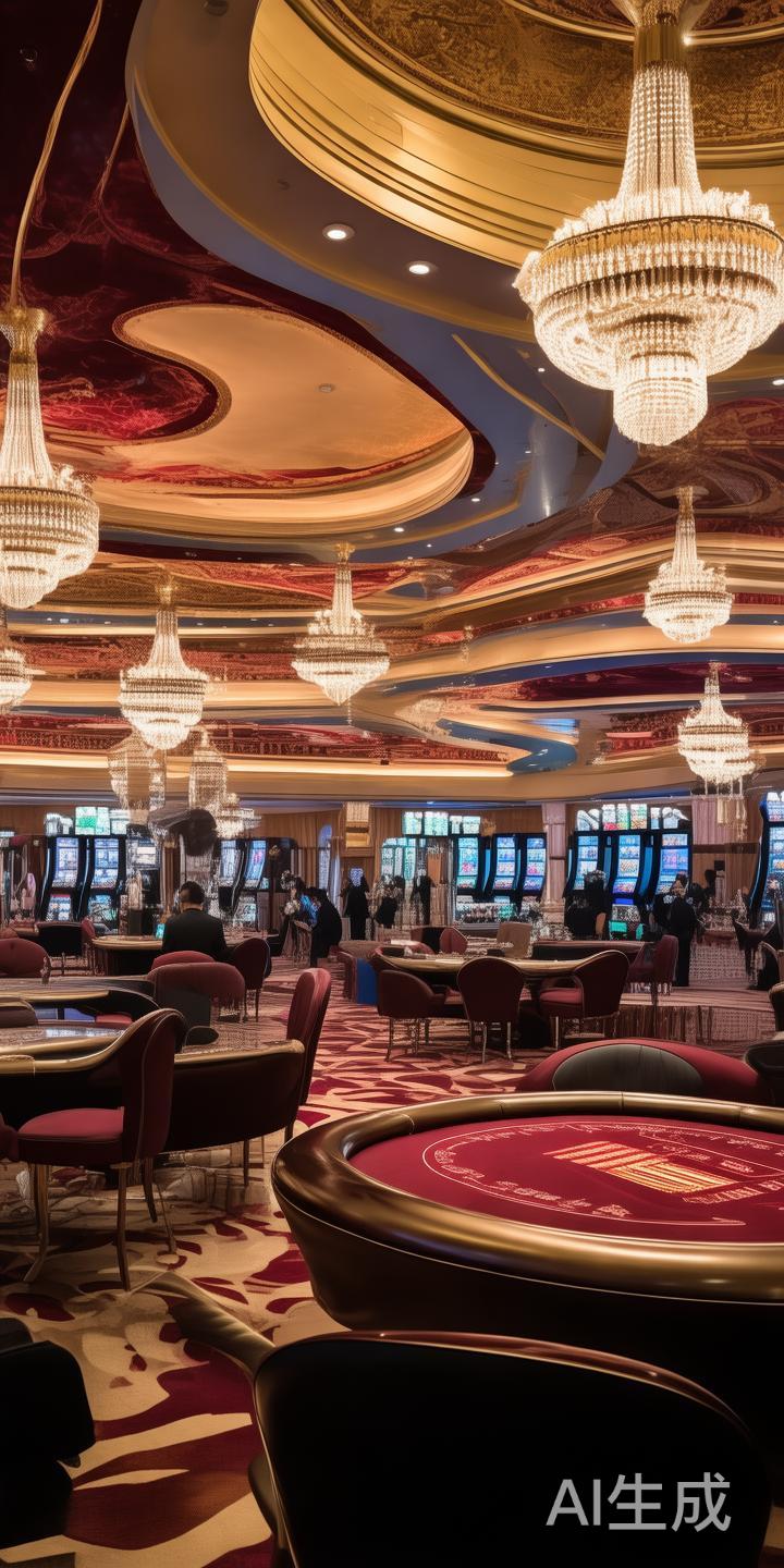 在繁华的澳门，金沙赌博场以其豪华的设施和高水准的服